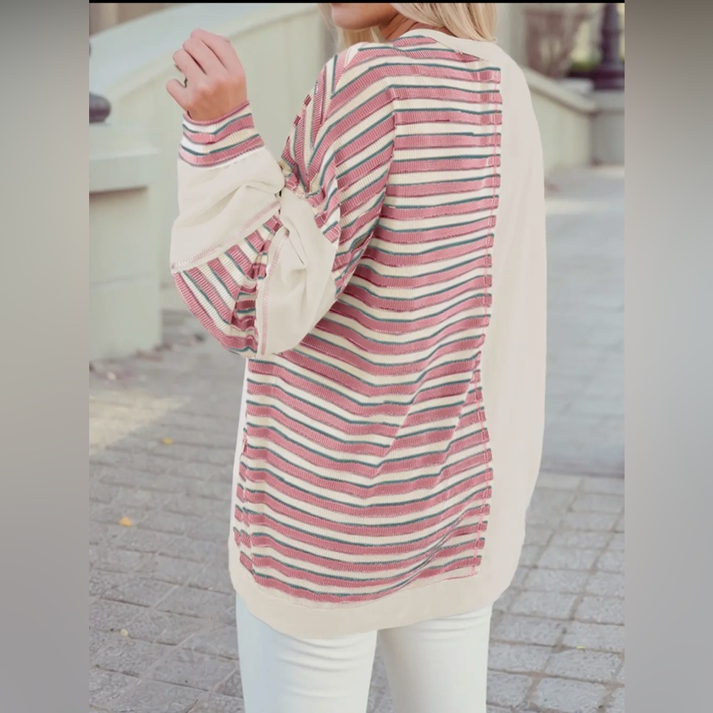 Stitched Detail Color Block Patchwork Oversized P… - image 2